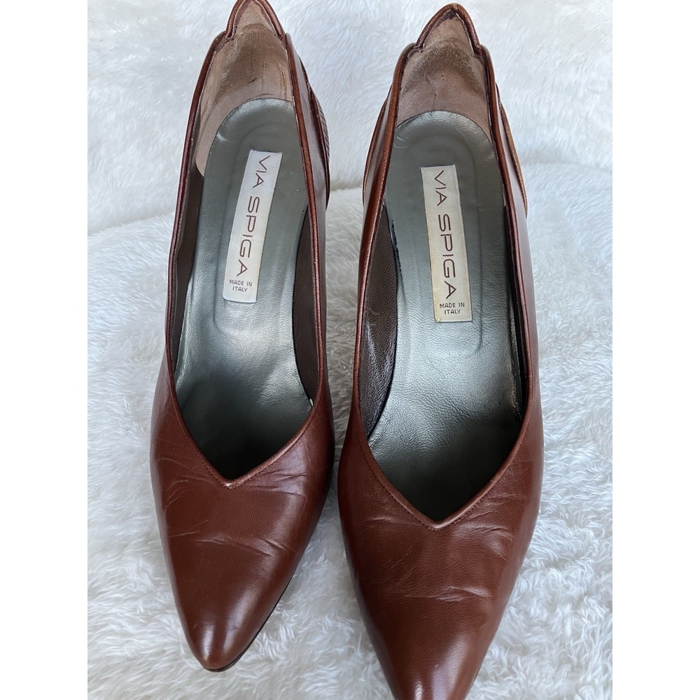 Via Spiga Heels Made In Italy Sz 9B In Brown - Picture 6 of 8